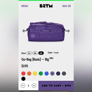 LARGE 60L Baboon to the Moon Bag